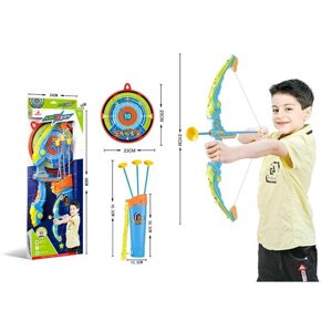 Лук 6043 довжина 61 см, підсвічування, футляр для стріл, мішень, 3 стріли з присосками, в коробці [Склад зберігання: