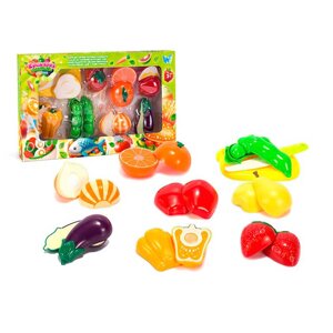 Набір продуктів “Кулінарна фантазія” 77450 "WToys", 18 елементів, овочі та фрукти на липучках, дошка для нарізання,