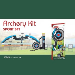 Лук 988-671 3 стріли на присосках, підсвічування, на батарейках, довжина лука 62 см, футляр для стріл, мішень, в