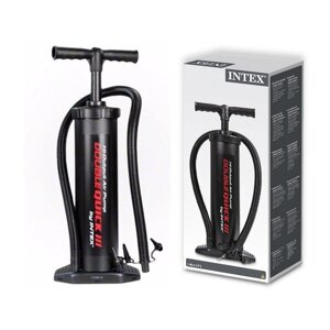 Насос ручний Intex 68615 «Double Qoick III Hand Pump» (об'єм: 3,3 L., висота: 48 см., 3 насадки, шланг 1 м.,
