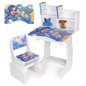 Дитяча парта-трансформер Bambi N 2071-5-1 (регульована висота, стільчик, надбудова для книг) [Склад зберігання: Одеса