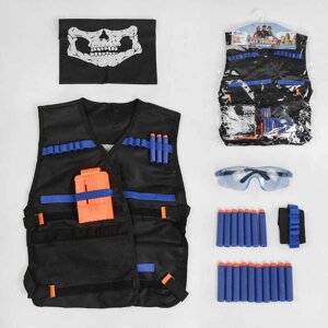 Жилет BNP 8 “Поліція”, 20 м'яких патронів із пластиковим наконечником, захисні окуляри, маска, у пакеті [Склад