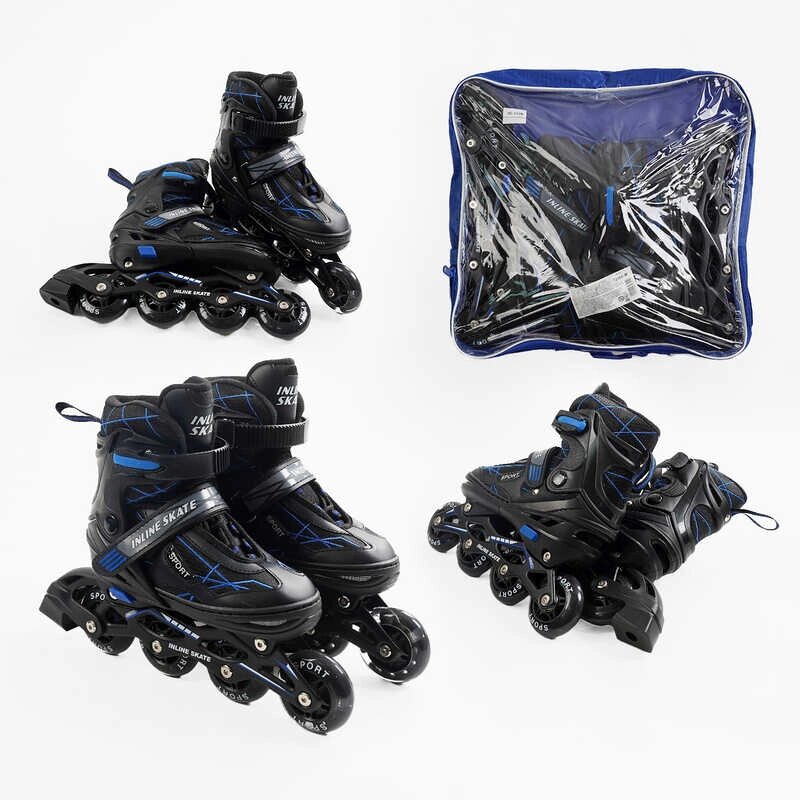 Ролики дитячі Best Roller 72366-М (розсувні, розмір 34-38, колеса: 4/Ø65 мм/PU, в один ряд, гальмо: задніє, підсвітка, від компанії CD-Market - фото 1