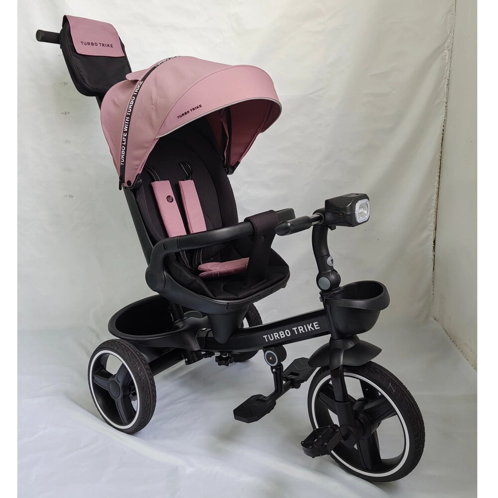 Велосипед дитячий триколісний Turbotrike MT 1002-1 Mauve Pink (колеса: передні Ø26 см, задні Ø23 см, батьківська ручка, від компанії CD-Market - фото 1