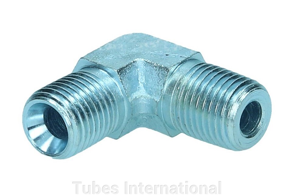 Адаптор 90° зовн. різьба BSPT / зовн. різьба BSP від компанії Tubes International - фото 1