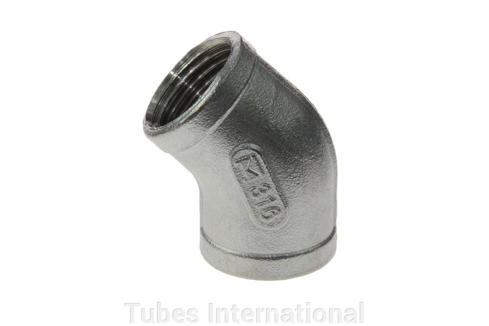 Коліно 45 ° з внутрішньою різьбою BSP від компанії Tubes International - фото 1