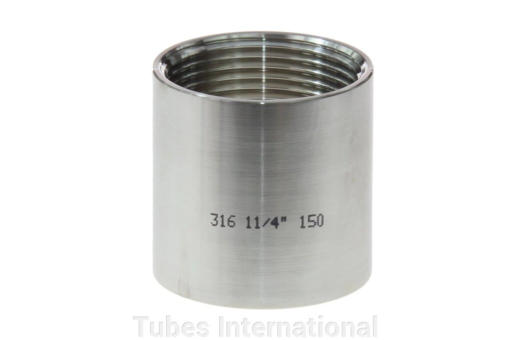 Муфта з внутрішньою різьбою BSP 1.1/4" BSP, AISI 316 від компанії Tubes International - фото 1