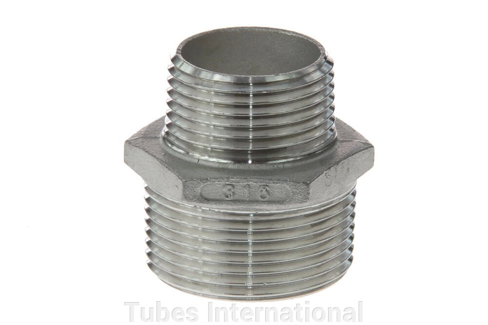 Ніпель редукційний зовн. різьба 1.1/4" BSPT / зовн. різьба 1" BSPT, AISI 316 від компанії Tubes International - фото 1