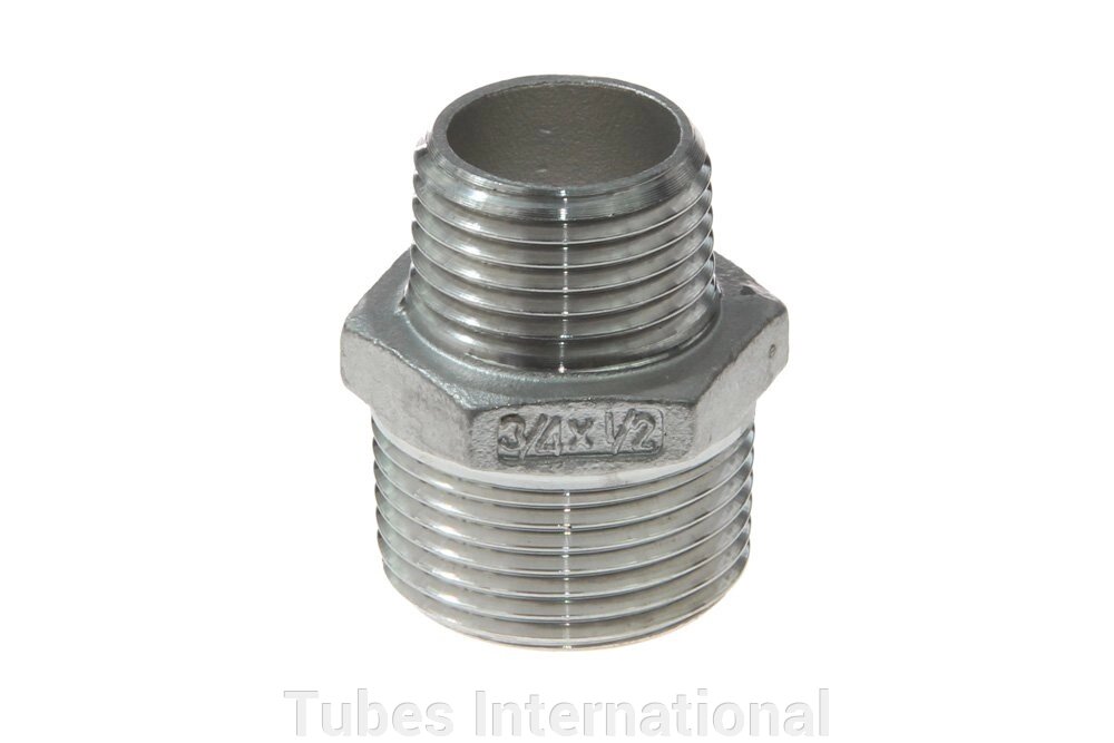 Ніпель редукційний зовн. різьба 3/4" BSPT / зовн. різьба 1/2" BSPT, AISI 316 від компанії Tubes International - фото 1