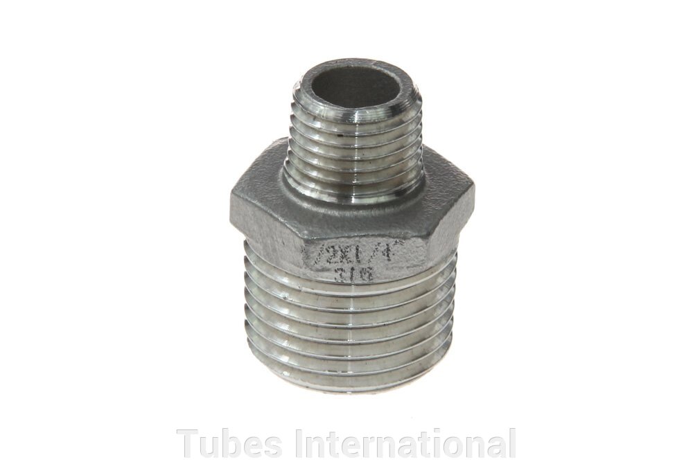 Ніпель редукційний зовн. різьба 3/8" BSPT / зовн. різьба 1/4" BSPT, AISI 316 від компанії Tubes International - фото 1