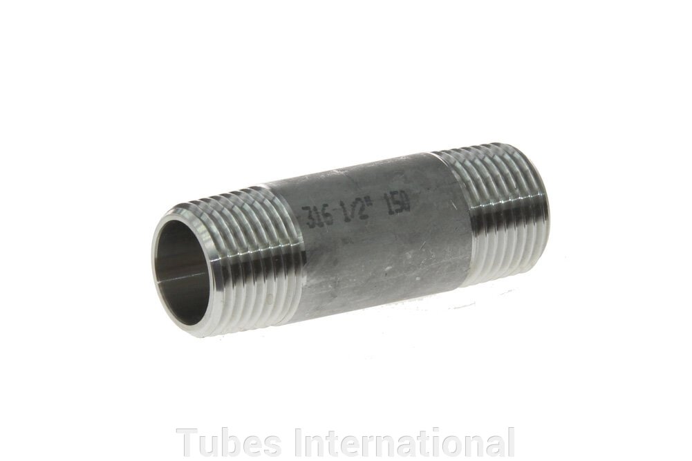Ніпель трубний з зовн. різьбою 1/2" BSPT, AISI 316 від компанії Tubes International - фото 1