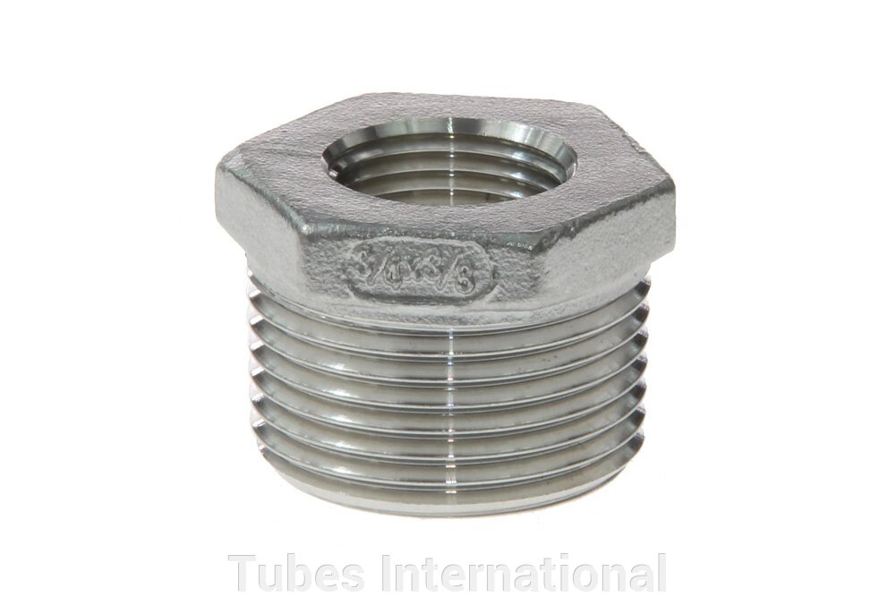 Редукція зовн. різьба 1/2" BSPT / внут. різьба 3/8" BSP, AISI 316 від компанії Tubes International - фото 1