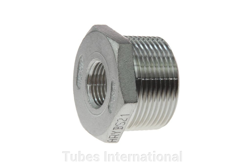 Редукція зовн. різьба 1" BSPT / внут. різьба 3/8" BSP, AISI 316 від компанії Tubes International - фото 1