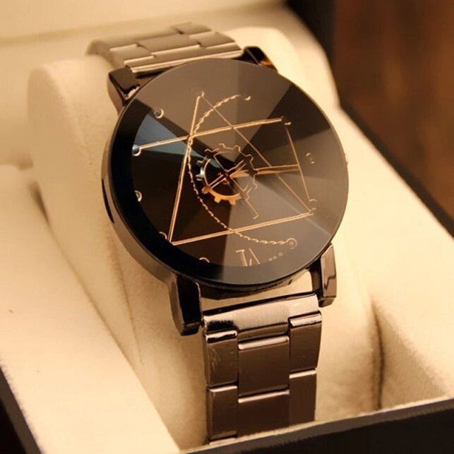 Модні чоловічі кварцові годинники без номерів, чоловічі годинники - це незвичайні стильні стильні - опт