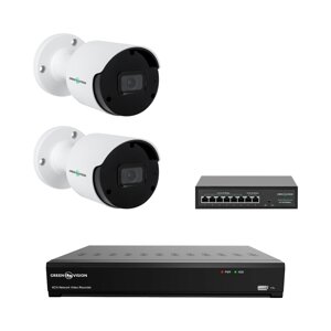 Комплект відеоспостереження на 2 камери 5MP (Ultra AI) GV-IP-K-W80/02