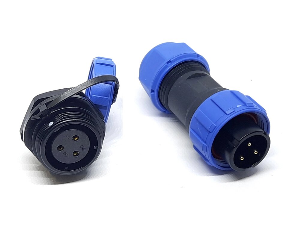 Герметичний роз'єм EKYK SP17, 3 pin, IP68 комплект від компанії Кладова Майстра на Закупка - фото 1