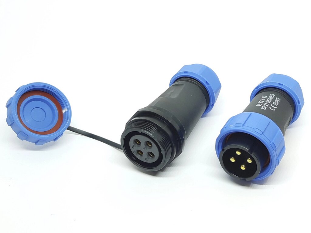 Герметичний роз'єм EKYK SP21(SD21) стикувальний 4Pin 4 контакту, IP68 від компанії Кладова Майстра на Закупка - фото 1
