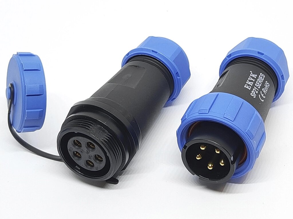 Герметичний роз'єм EKYK SP21(SD21) стикувальний 5Pin 5 контактів, IP68 від компанії Кладова Майстра на Закупка - фото 1