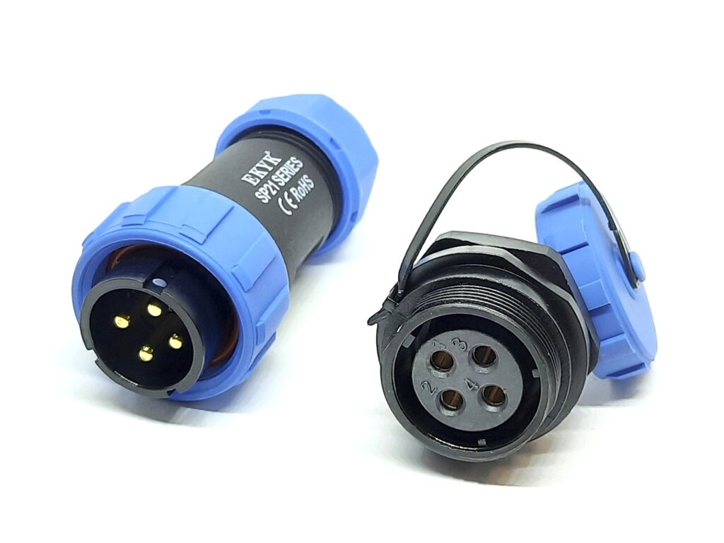 Герметичний роз'єм із захистом IP68 серії EKYK SP21 4Pin 4 контакту від компанії Кладова Майстра на Закупка - фото 1