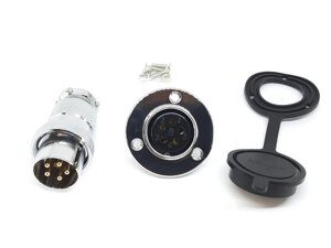 Роз'єм GX25F-5pin (DM25F-5AE) дзеркальний комплект (Штекер з фланцем + гніздо) в Одеській області від компанії Кладовая мастера на Закупка