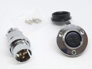 Роз'єм GX25F-3pin (DM25F-3AE) дзеркальний комплект (Штекер з фланцем + гніздо) в Одеській області від компанії Кладовая мастера на Закупка