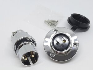Роз'єм GX25F-2pin (DM25F-2AE) дзеркальний комплект (Штекер з фланцем + гніздо) в Одеській області від компанії Кладовая мастера на Закупка