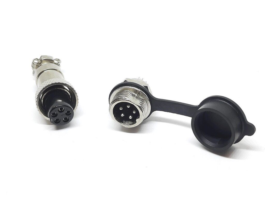 Роз'єм GX12 mini XLR M12, RS765 5 контактів (5pin) пара (Гніздо з вологозахисною заглушкою + штекер) від компанії Кладова Майстра на Закупка - фото 1