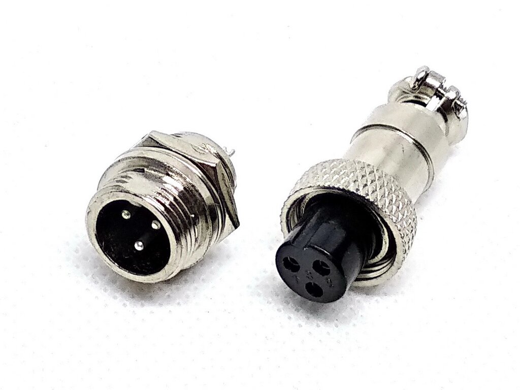 Роз'єм mini XLR M12 RS765 3 контакту (3pin) пара, оптом від компанії Кладова Майстра на Закупка - фото 1