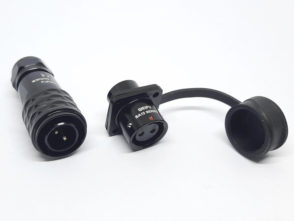 Роз'єм SA12-2P 2 контакти квадратний фланець пара від компанії Кладова Майстра на Закупка - фото 1