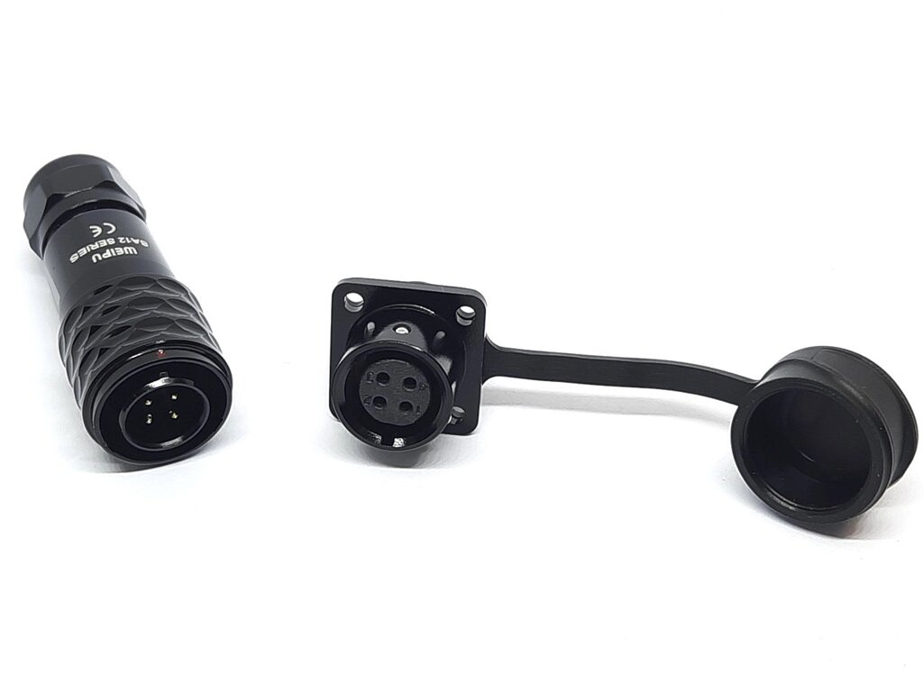 Роз'єм SA12-4P 4 контакти квадратний фланець пара від компанії Кладова Майстра на Закупка - фото 1