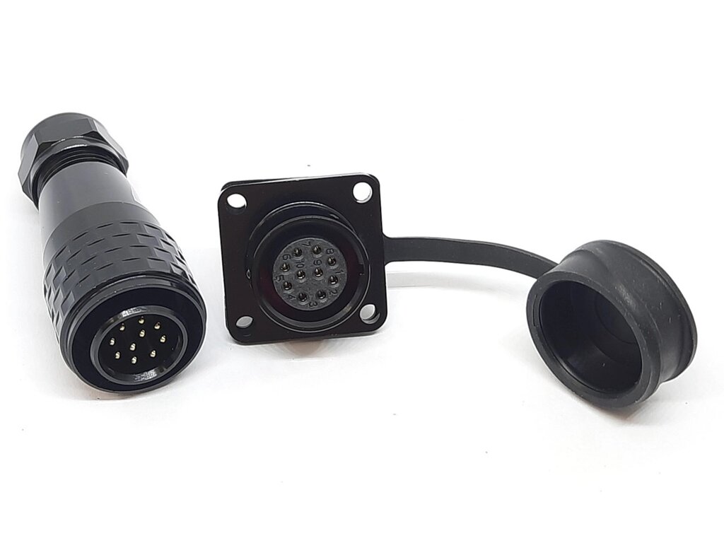 Роз'єм SA16-10P 10 контактів квадратний фланець пара від компанії Кладова Майстра на Закупка - фото 1