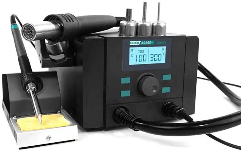 Паяльна станція 2 в 1 паяльник + фен QUICK 8686D + 1350 Вт / 100-500°С / 50 л/хв від компанії Інтернет-магазин VNGSM - фото 1