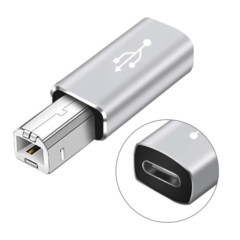Перехідник адаптер USB Type-C на USB-B 2.0 для принтера, сканера, синтезатора / сірий від компанії Інтернет-магазин VNGSM - фото 1