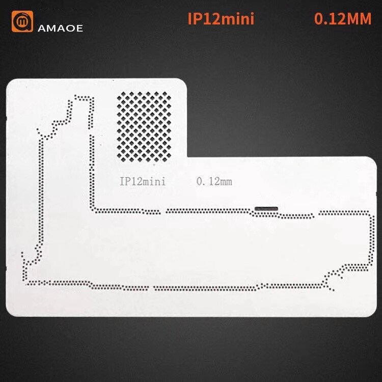 Трафарет BGA Amaoe PCB для iPhone12 Mini під тримач плат MFix і магніту UBase (0.12 mm) від компанії Інтернет-магазин VNGSM - фото 1