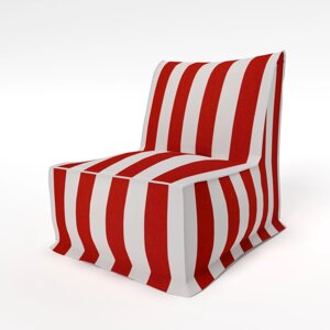 Безкаркасне крісло-мішок полоска вуличне непромокаюче 78*98*90 см червоний.