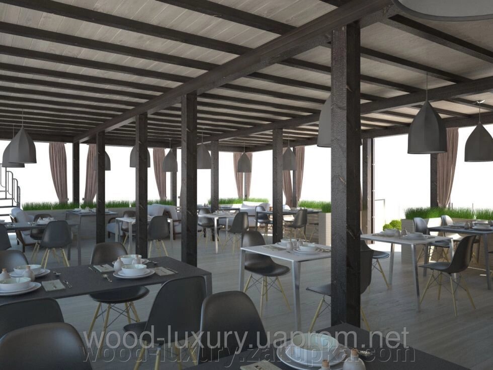 Проектирование и производство летних ресторанов и кафе дизайнер одесса від компанії Альтанки Wood Luxury - фото 1