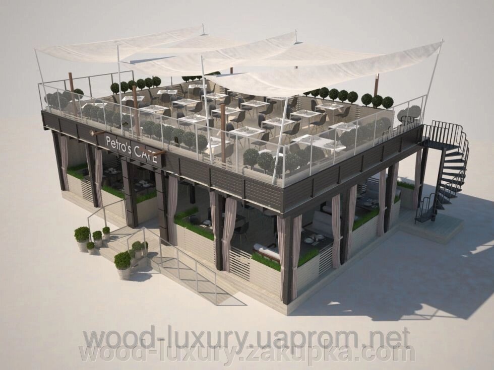 Проектування і виробництво літніх ресторанів і кафе послуги будівельного проектування від компанії Альтанки Wood Luxury - фото 1