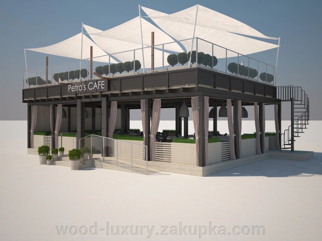 Проектування і виробництво літніх ресторанів і кафе від компанії Альтанки Wood Luxury - фото 1