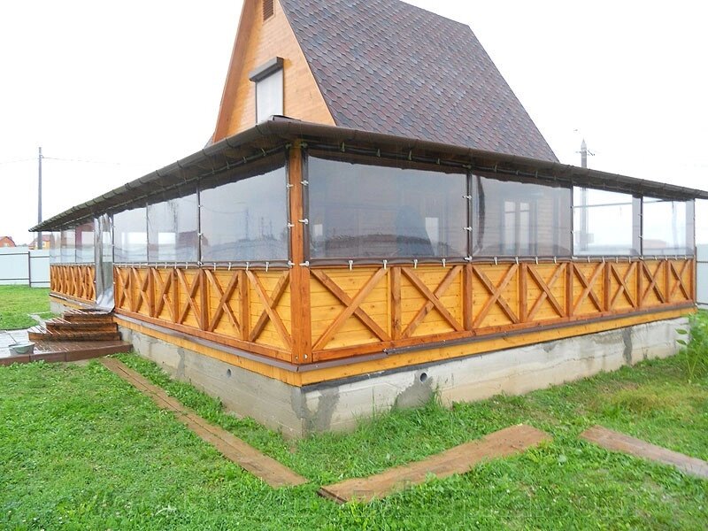 Прозорі ПВХ штори для альтанки Київ від компанії Альтанки Wood Luxury - фото 1