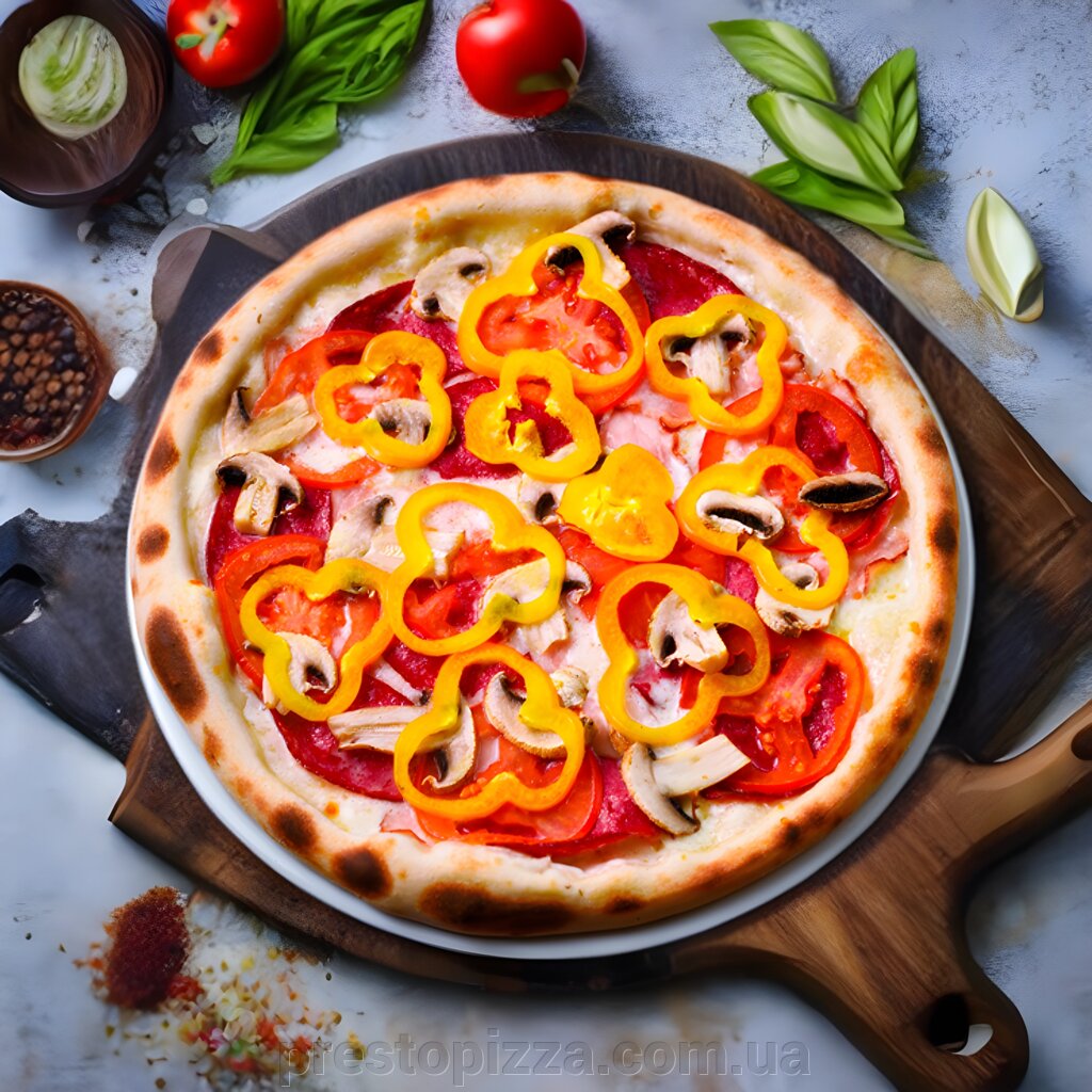 Піца Аморе МІО 30 см від компанії ПРАЦЮЄМО!Presto Pizza №1 Доставка піци і суші в Луцьку. З 10 до 21.45 - фото 1