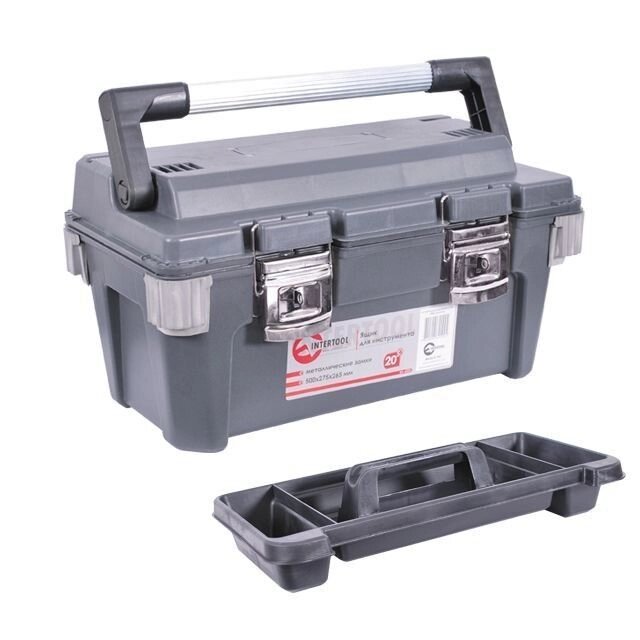 Ящик для инструмента с металлическими замками 20" 500x275x265 мм INTERTOOL BX-6020 ##от компании## Интернет-магазин "STORETOOLS" - ##фото## 1