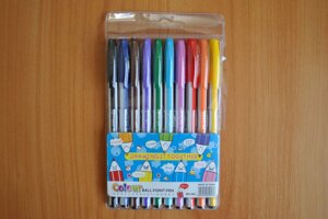 Ручки кулькові різнокольорові Colour 10 штук