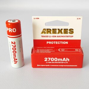 Акумулятор Arexes 18650 3.7v 2700mah, з захистом