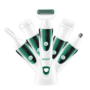 Набір для догляду VGR V-720, 5 в 1, триммер для носа, брів, тіла, пристрій для чищення обличчя, масажер