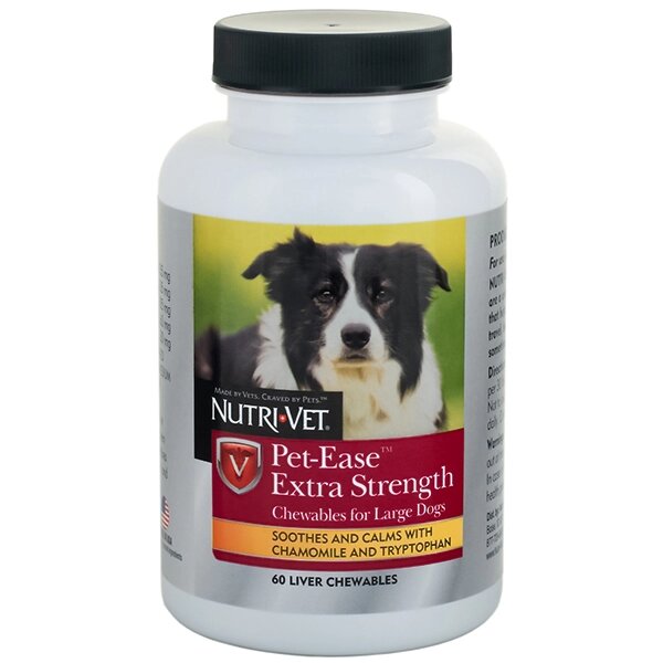 Nutri-Vet Pet-Ease Extra Strength АНТИ-СТРЕСС ЭКСТРА успокаивающее средство для собак средних и крупных пород, 60таб ##от компании## MY PET - ##фото## 1