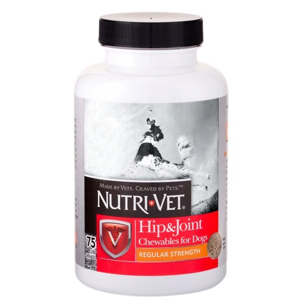 Nutri-Vet СВЯЗКИ И СУСТАВЫ Регуляр (Regular) глюкозамин, хондоитин, МСМ для собак 1 уровень 75таб. ##от компании## MY PET - ##фото## 1