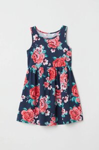 Дитячий сарафан сукня H&M (троянди) Sleeveless jersey dress 8-10 років