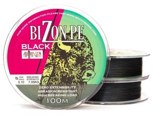 Шнур BratFishing Aborigen Bizon PE Black 100м 0,10мм