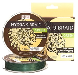 Шнур BratFishing Aborigen Hydra 9 Braid Green 150м (зелений)