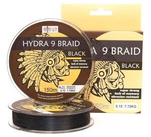 Шнур BratFishing Aborigen Hydra 9 Braid Black 150м (чорний)